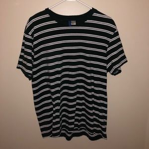 H&M green/white stripe TSHIRT ~ size L